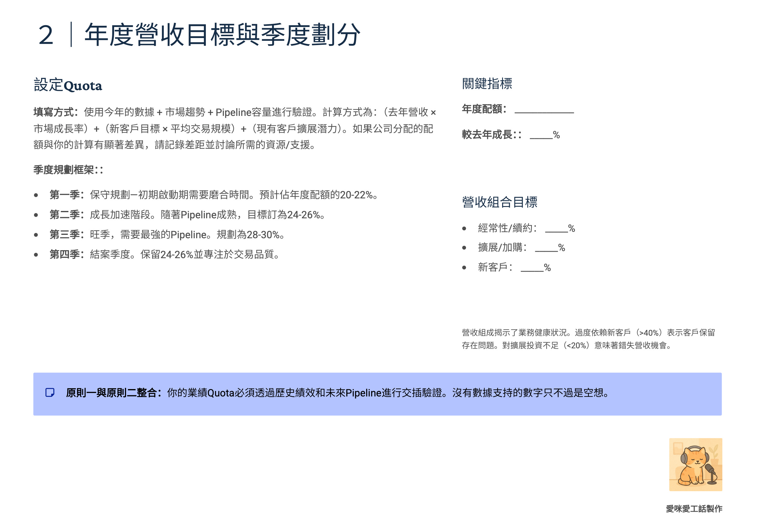 愛咪說業務#43｜B2B業務年度計劃完全攻略：六大原則一次搞定（附下載模板） - by Amy Cheng