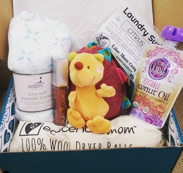 Pampering and practical products in the Ecocentric Mom Box Pampering and practical products in the Ecocentric Mom Box