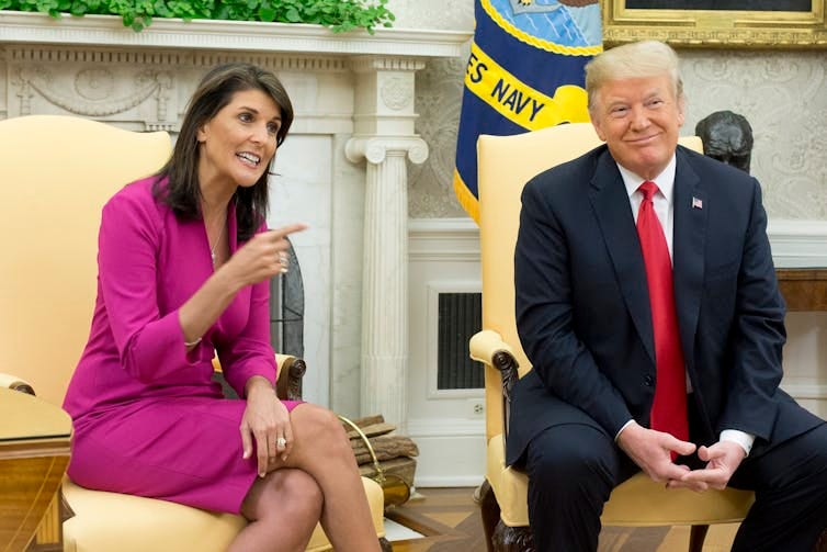 Haley and Trump in the Oval Office. Haley and Trump in the Oval Office.