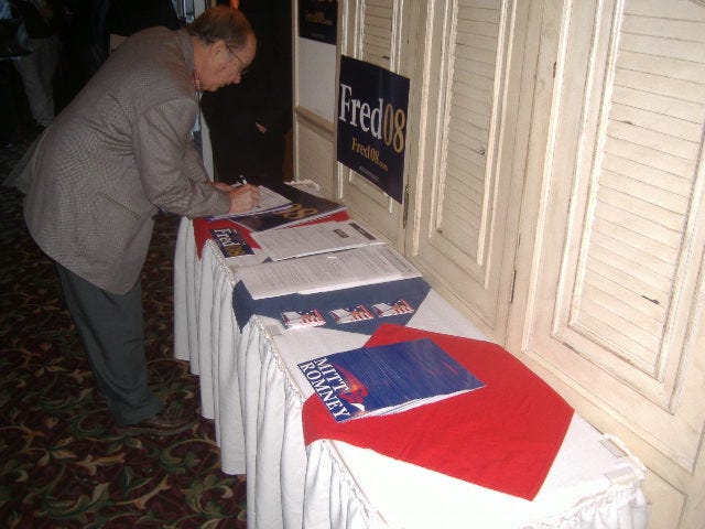Fred on one side, Mitt on the other. Sounds about right. Fred on one side, Mitt on the other. Sounds about right.