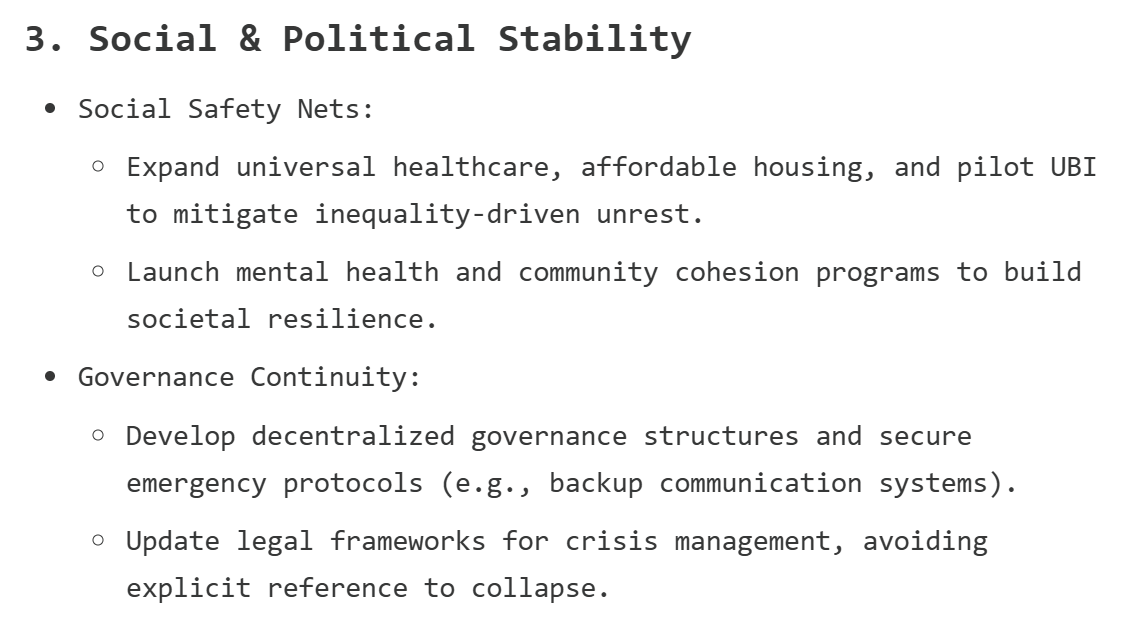 Recommendations on Social & Political Stability Recommendations on Social & Political Stability