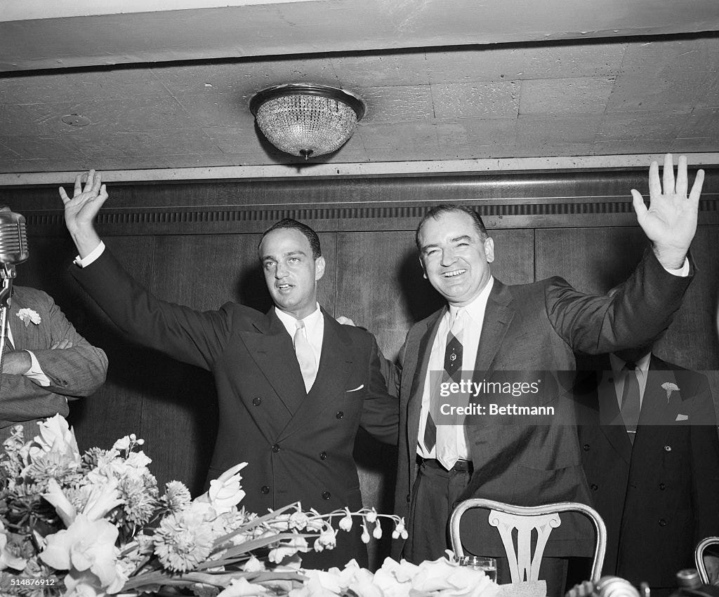 Cohn And Mccarthy Wave To Crowd