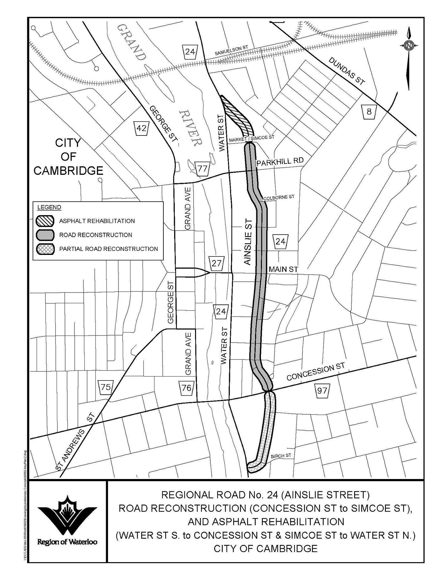 Map of Ainslie St where proposed changes are coming