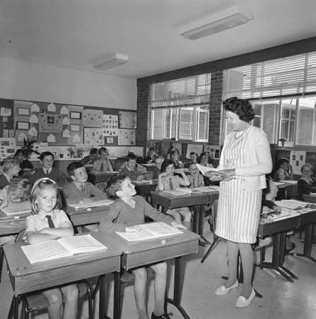 School classrooms in the 1960's School classrooms in the 1960's