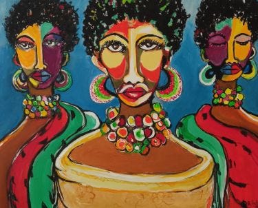 Painting Harlem Renaissance by ZazaRa - Oil on Canvas | SerbianaArt Painting Harlem Renaissance by ZazaRa - Oil on Canvas | SerbianaArt