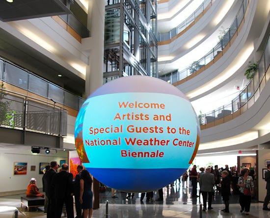Globe at the Weather Biennale exhibition