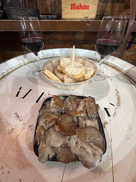 Nick and I reminiscing about the first time he took me to Calle Laurel for tapas on our honeymoon in 2022.