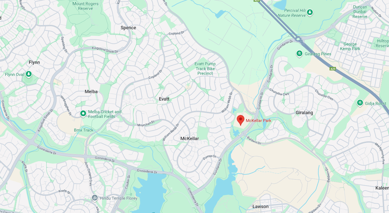 A map showing the seemingly random nature of how Canberra's roads were planned