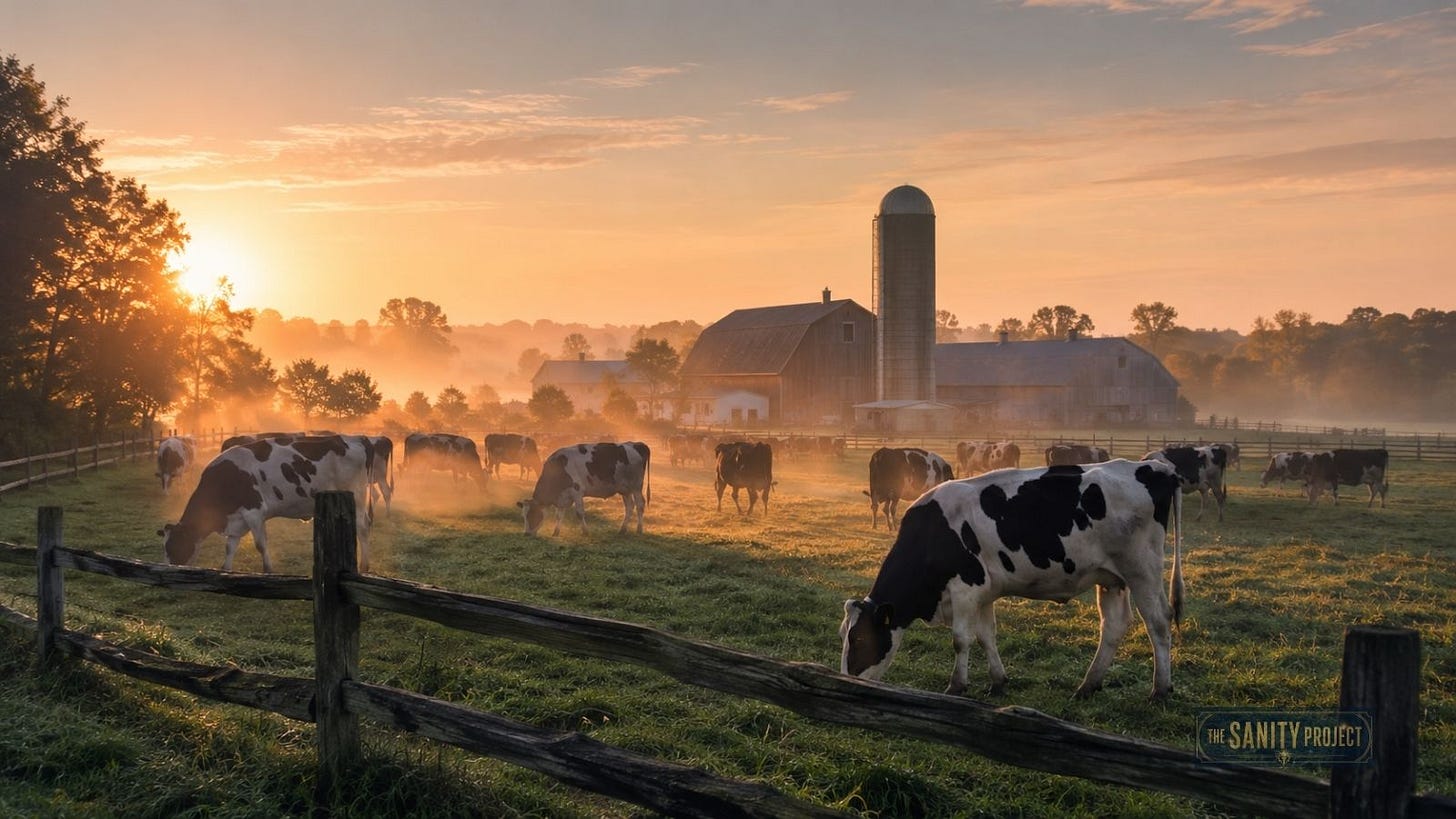 A Manitoba dairy farm at dawn represents the supply management system behind rising quota values. A Manitoba dairy farm at dawn represents the supply management system behind rising quota values.