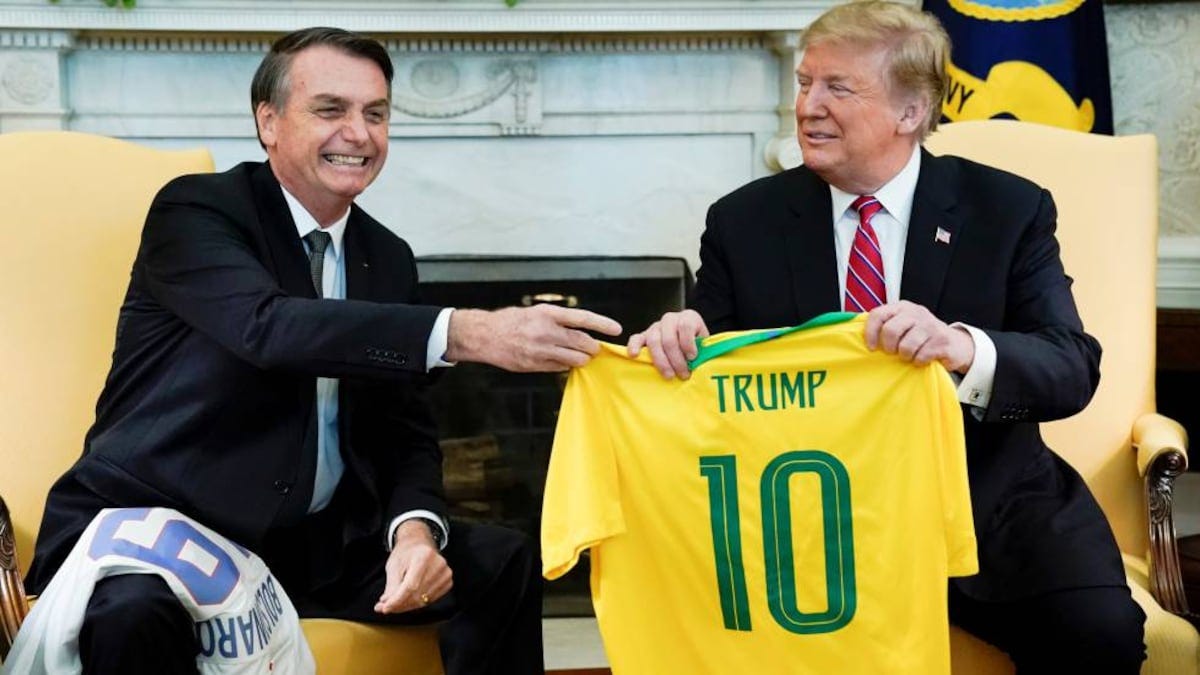 Trump y Bolsonaro exhiben su alianza populista y azuzan el miedo al socialismo Trump y Bolsonaro exhiben su alianza populista y azuzan el miedo al socialismo