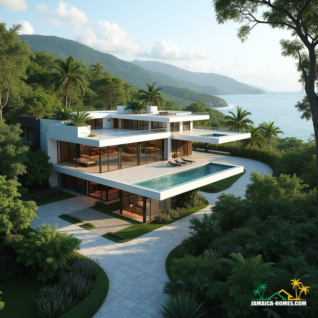 Modern luxury residential real estate, jamaica caribbean