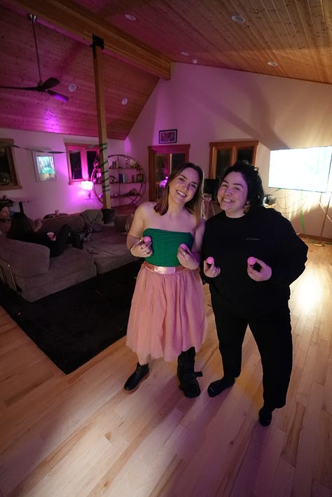 Photos from the Goodbye to my Wicked Tits party, including pink and green boob cupcakes and Wicked-themed snacks
