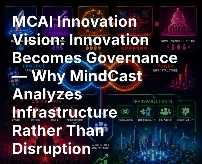 MCAI Innovation Vision: Innovation Becomes Governance — Why MindCast Analyzes Infrastructure Rather Than Disruption