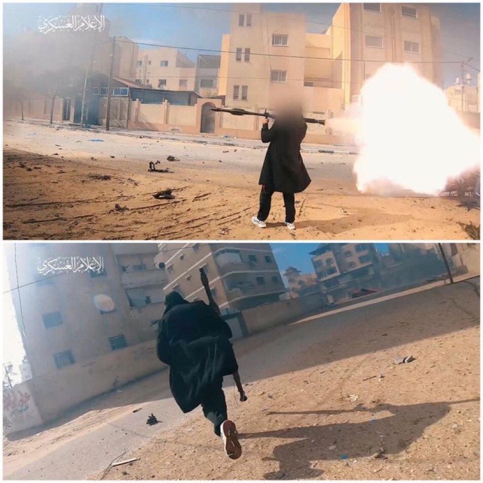 Hamza Hisham Amer aka the Elegant Warrior gliding through the streets of Gaza on his way to scorch some Zionist tanks. Hamza Hisham Amer aka the Elegant Warrior gliding through the streets of Gaza on his way to scorch some Zionist tanks.