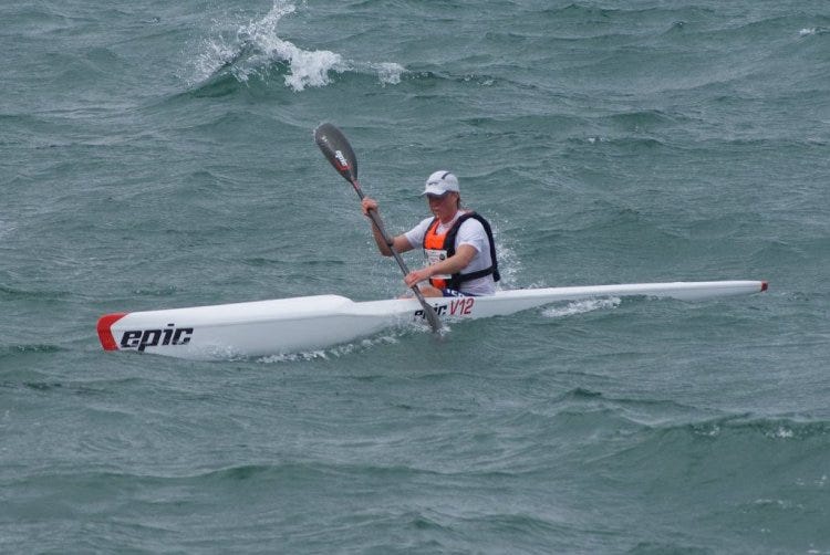 Dougal Glaisher surfski downwind