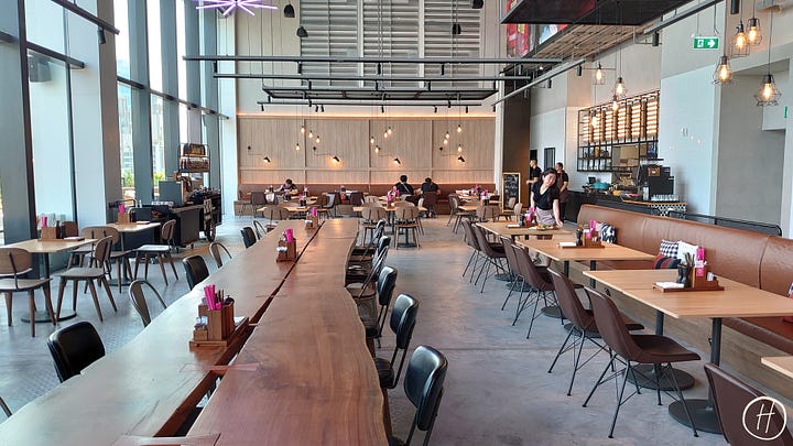 Food offerings at Moxy breakfast buffet
