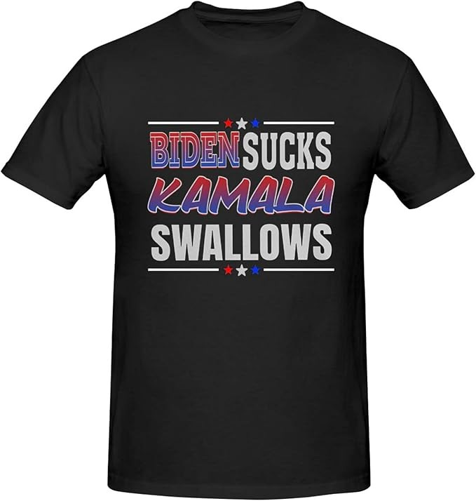 Biden Sucks Kamala Swallows Anti Joe Biden Anti-Democrat Unparalleled Comfort Round Neck T-Shirt Will Become New Favorite