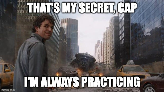 May be an image of 1 person and text that says 'THAT'S MY SECRET, CAP com I'M ALWAYS PRACTICING'