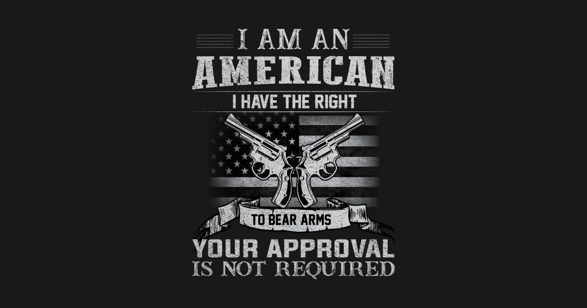 I Am An American I Have The Right to Bear Arms - Gun - Sticker | TeePublic