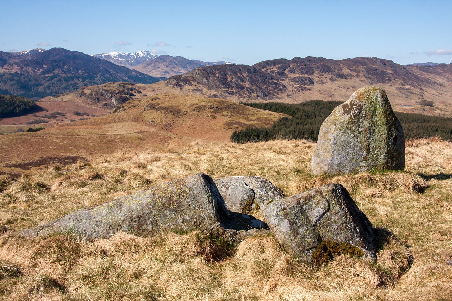 Balmuick stone circle with snowy Ben Vorlich on the horizon © Felicity Martin