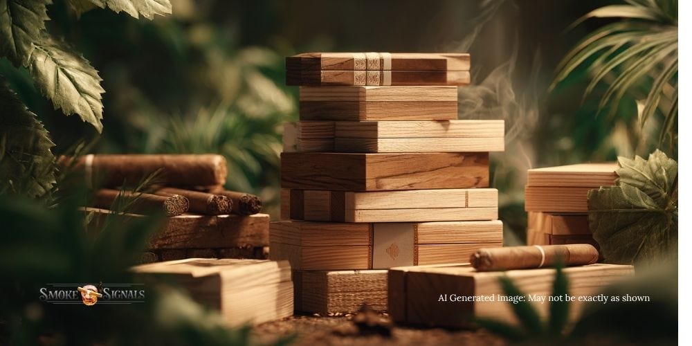 Eco-friendly wooden cigar boxes with biodegradable cedar wraps. Eco-friendly wooden cigar boxes with biodegradable cedar wraps.Eco-friendly wooden cigar boxes with biodegradable cedar wraps.