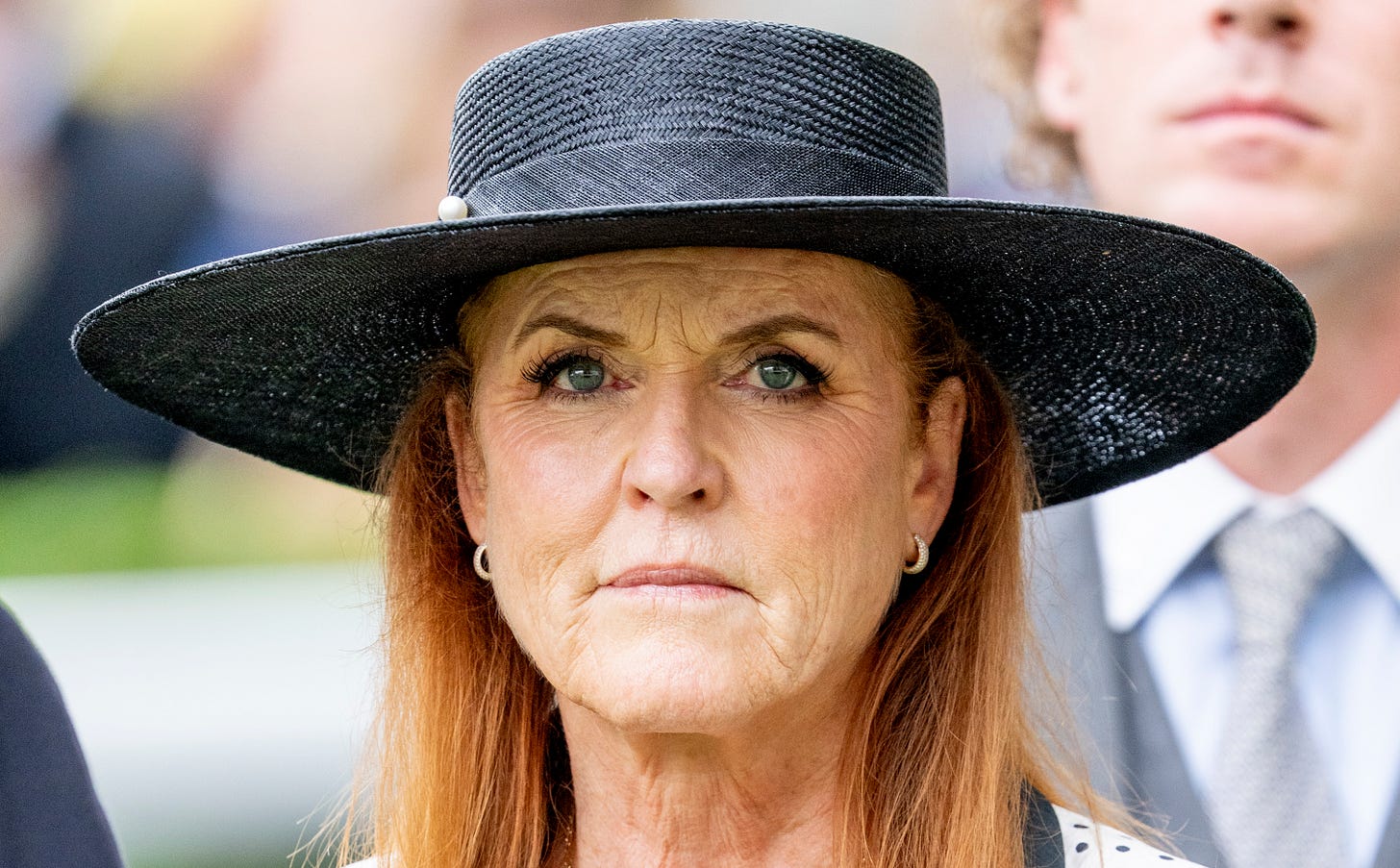Sarah Ferguson frowning