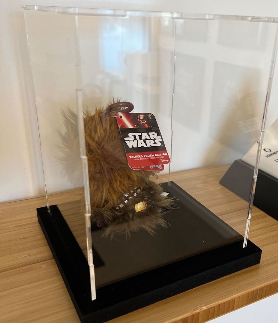 Image of Wookie in glass case