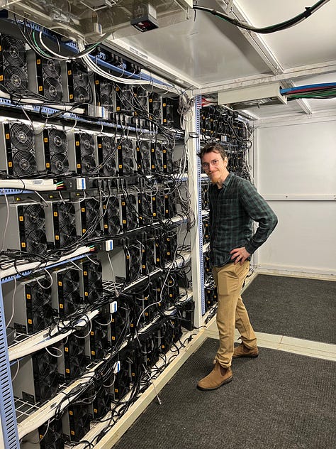 Keegan in the Mining Facility Setting up Rigs