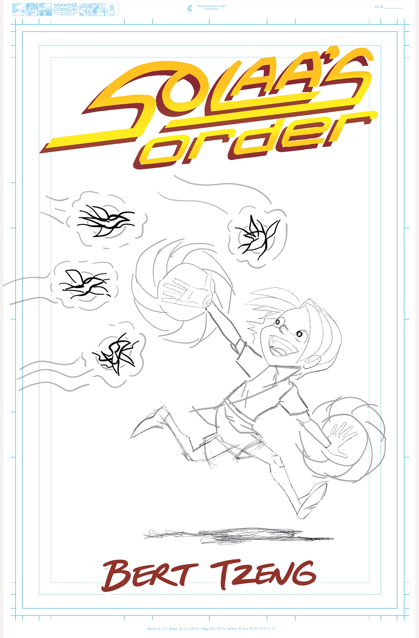 Pencil version of the zine cover.