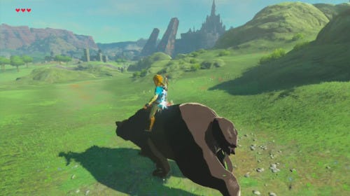 zelda rides a honeyvore bear | Tumblr