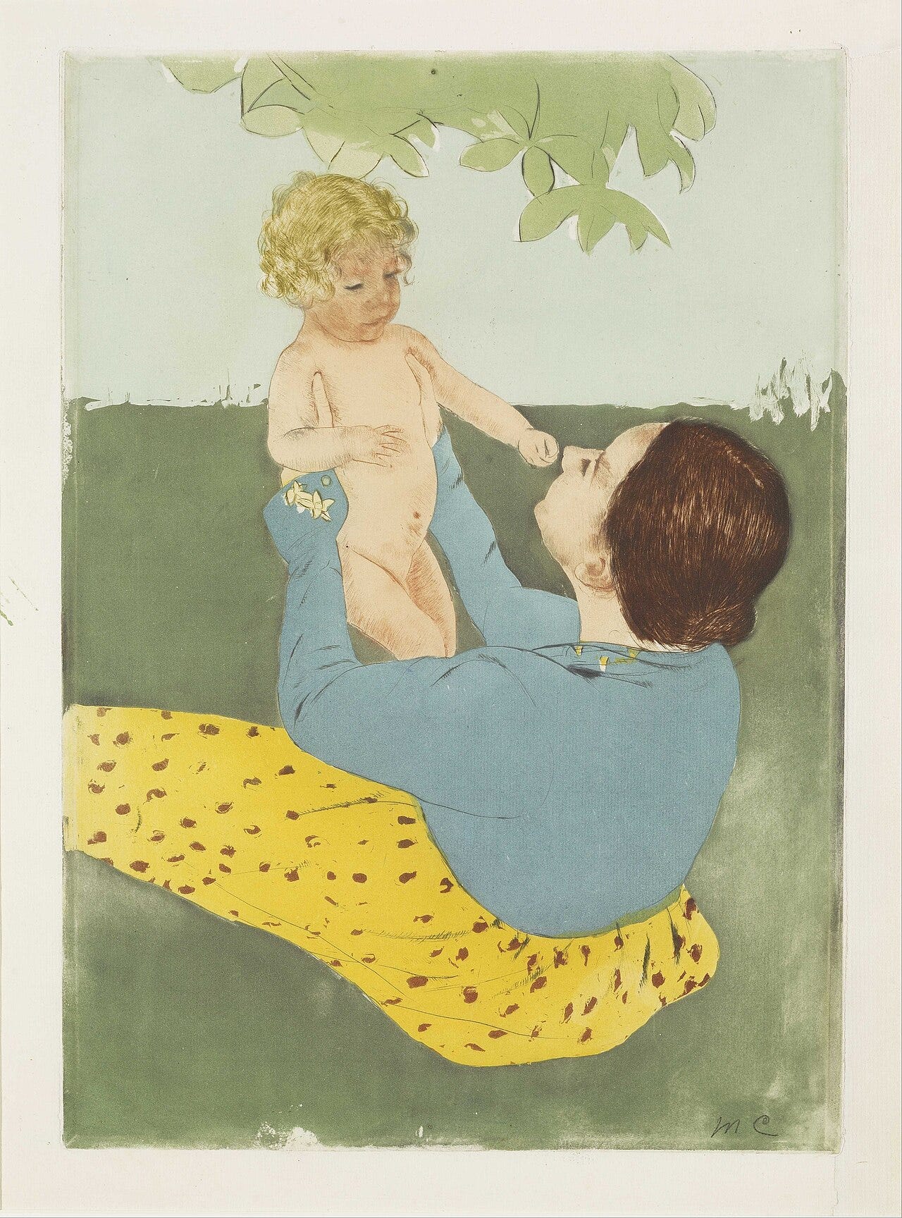 Mary Cassatt drypoint of a woman Mary Cassatt drypoint of a woman