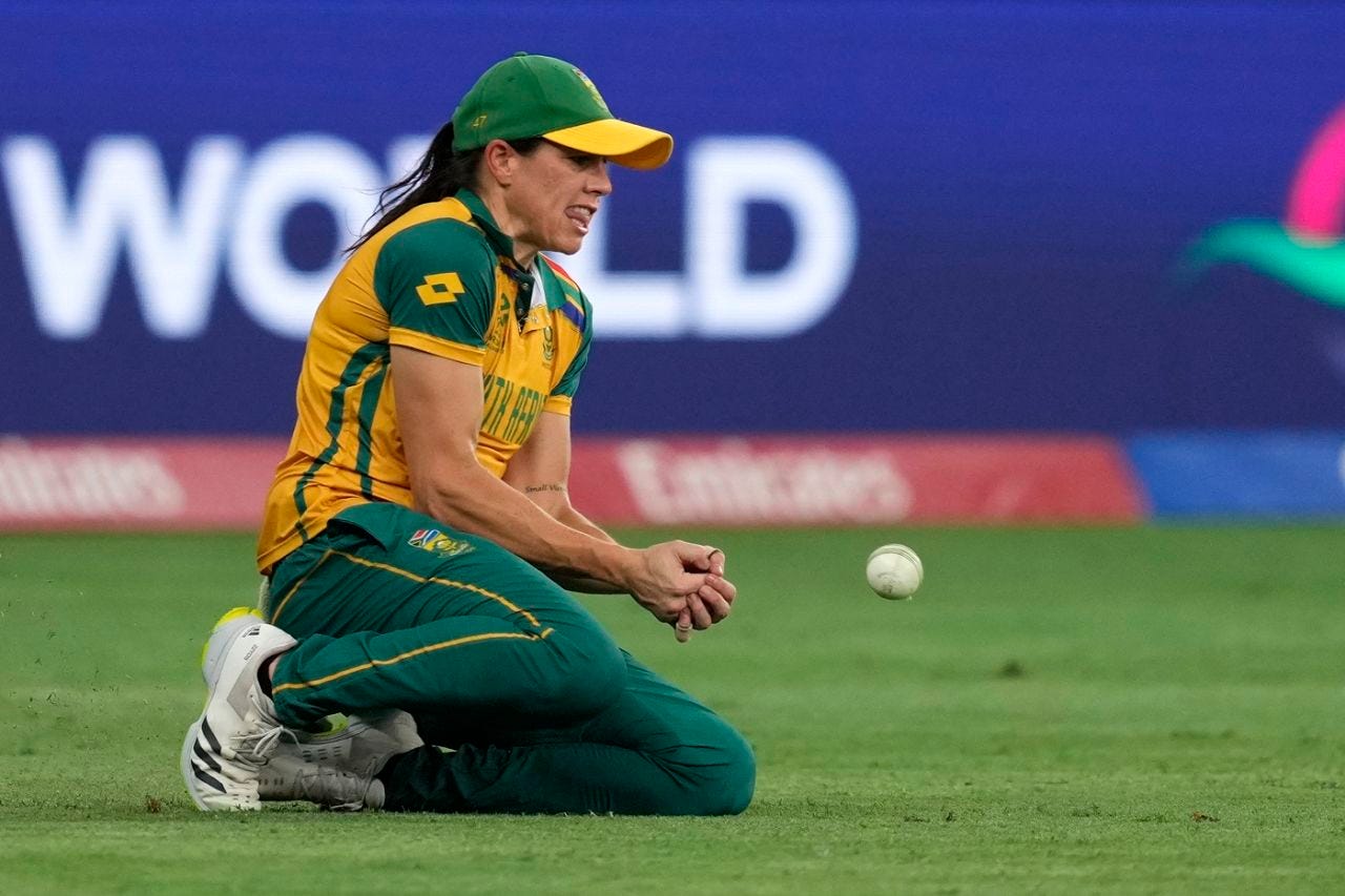 Tazmin Brits dropped Ellyse Perry on 17, Australia vs South Africa, semi-final, Dubai, Women's T20 World Cup, October 17, 2024