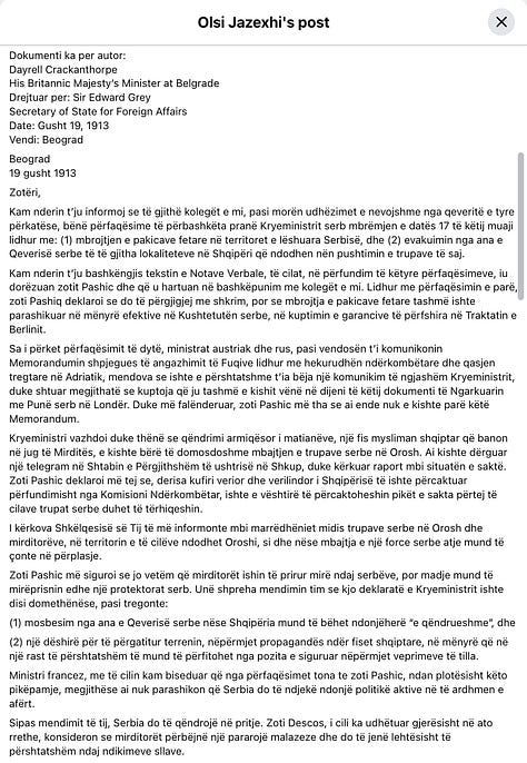 Dokumentimi i Postimit të Olsi Jazexhit në Facebook të Mërkurën më 25 Shkurt, 2026.