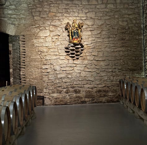 Pictures from our winery tour and tasting, including the The Virgin of Valvanera, the patron saint of La Rioja, looking over the wine.