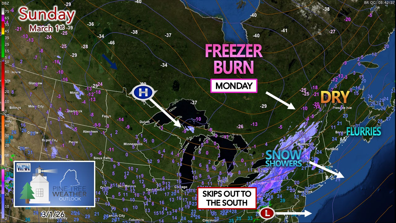 Snow showers, flurries possible on Sunday