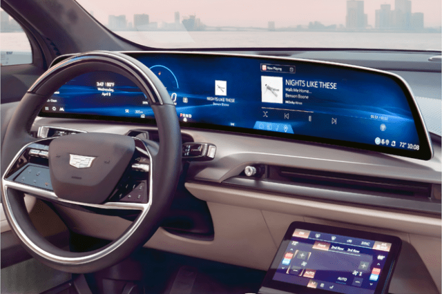 Apple Music shown on the 2026 Cadillac VISTIQ.