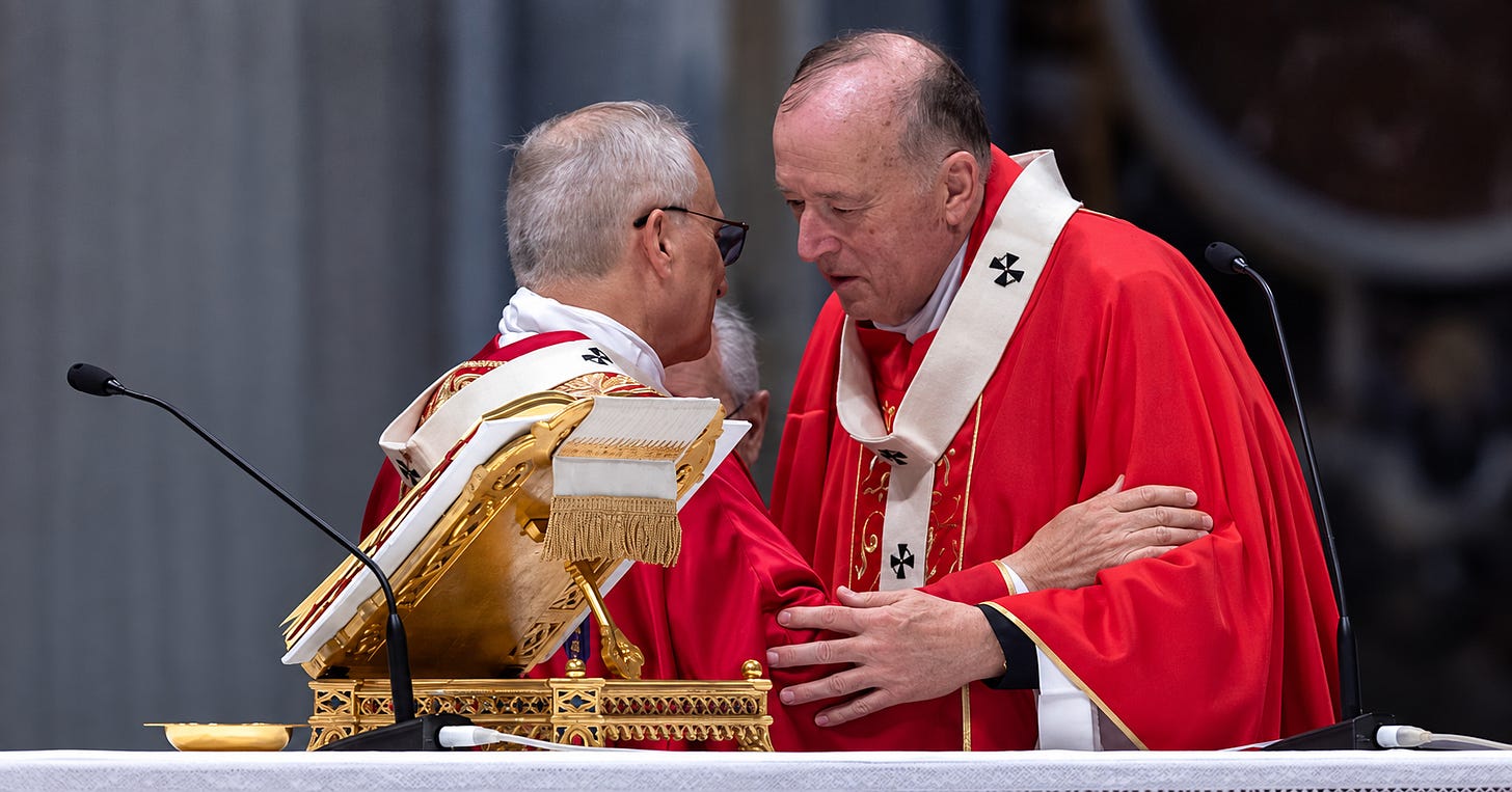 Cardinal Robert McElroy at the altar of St. Peter’s Basilica during the pallium Mass with Pope Leo XIV Cardinal Robert McElroy at the altar of St. Peter’s Basilica during the pallium Mass with Pope Leo XIV