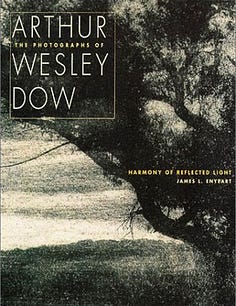 Book cover of The Harmoney of Reflected Light by Arthur Wesley Dow, featuring a soft focus photograph of a tree