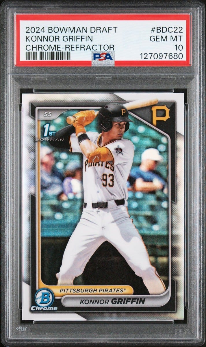 2024 BOWMAN DRAFT CHROME-REFRACTOR #BDC22 KONNOR GRIFFIN PSA 10