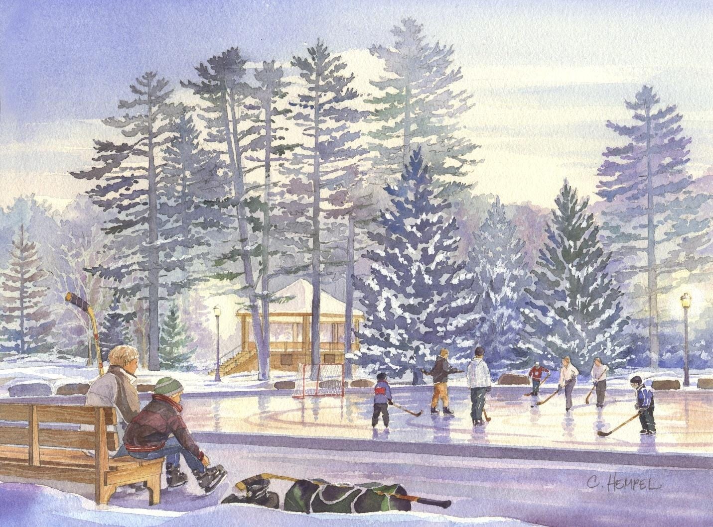 A watercolor of people skating on a rink

AI-generated content may be incorrect.