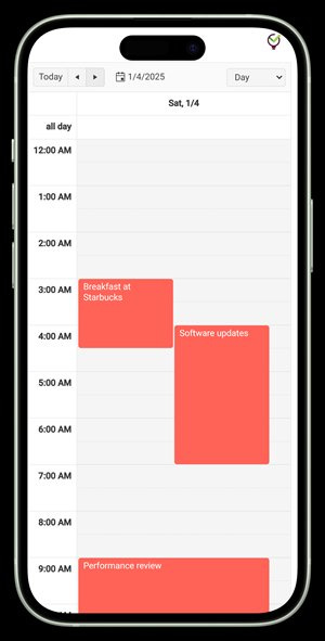 TaskLoco calendar view on iPhone — every deadline visible at a glance