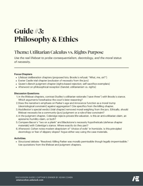 Captain's Dinner Academic Discussion Guide