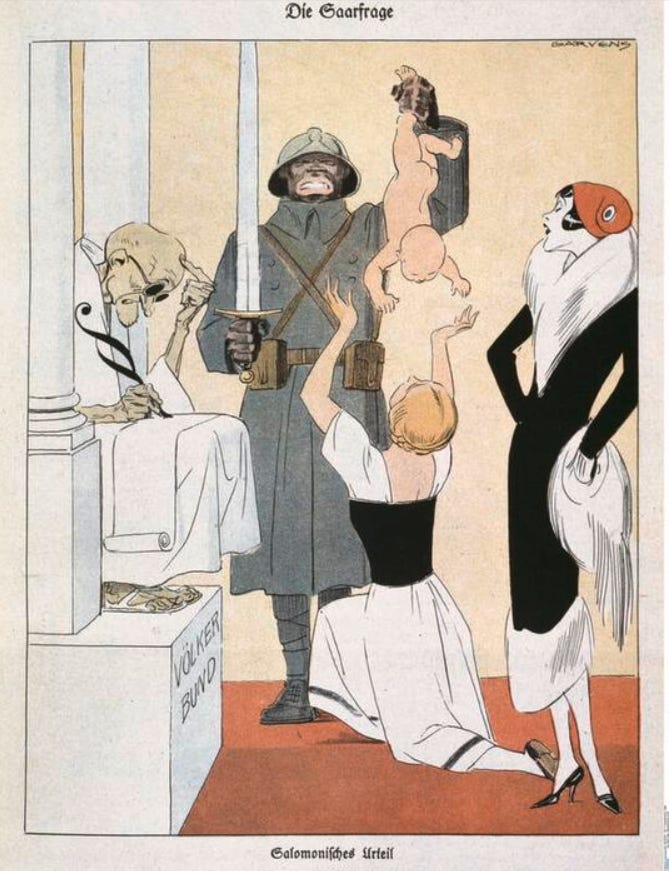 © BPK, Berlin, Dist. GrandPalaisRmn / image BPK

Dans "Kladderadatsch" no.10. Völkerbund : Société des Nations (S.D.N.). Le détachement de la Sarre était sous contrôle de la S.D.N. Référendum de la Sarre en 1935


Allemagne, Berlin, Bibliothèque d'art (Kunstbibliothek SMB)

https://images.grandpalaisrmn.fr/ark:/36255/15-581352