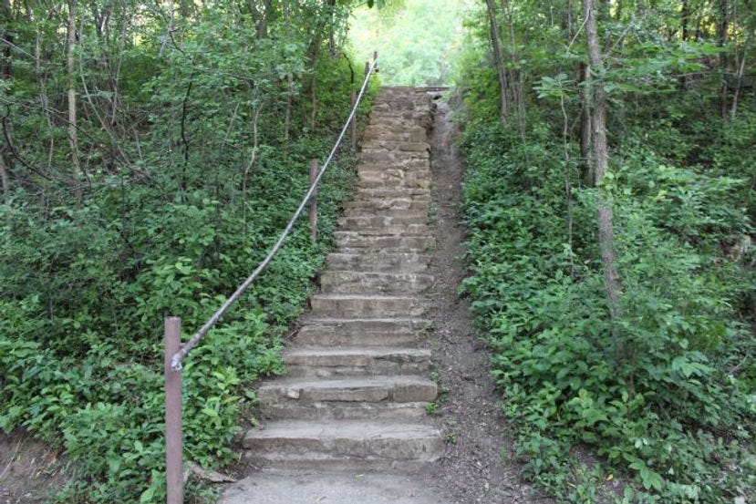 Stone stairs, Fort Abraham Lincoln State Park