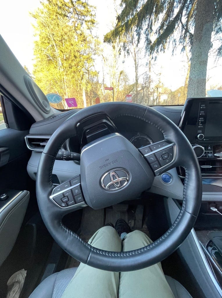 The steering wheel of my car.