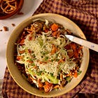chicken sausage & smashed sweet potato bowls with honey mustard apple slaw & pretzel crunch