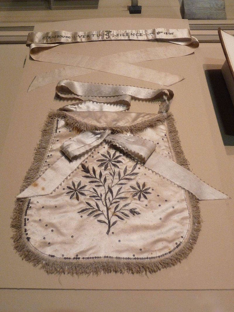 The Empress Josephine's masonic apron The Empress Josephine's masonic apron