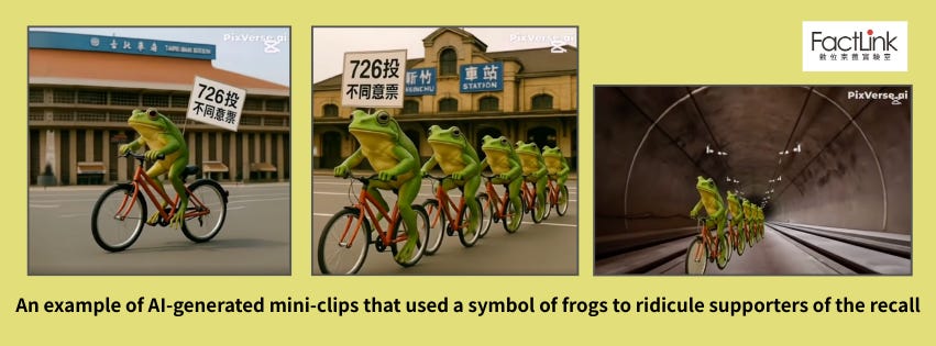 A group of frogs riding bicycles

Description automatically generated