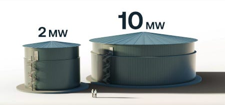 2 exemples de batterie à sable, de taille et puissance différentes