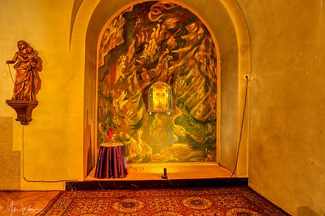 Inside the basilica